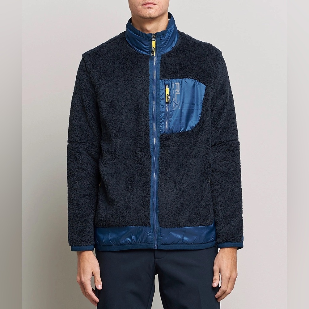 RLX - RALPH LAUREN: Hi-Pile Full Zip Sweater (College Navy)